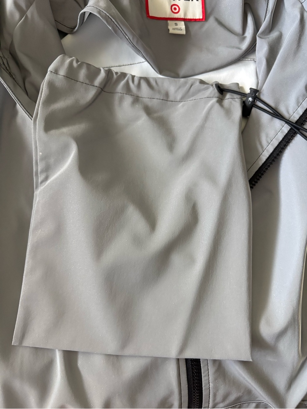 TARGET x HUNTER sz S Reflective Rain Jacket Zip Up Hooded w/ Pouch - Picture 9 of 13